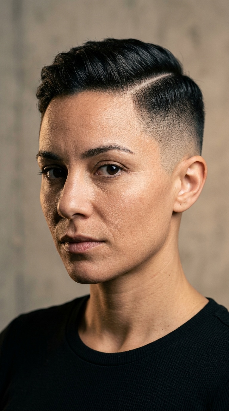 Skin Fade with a Sharp Hard Part
