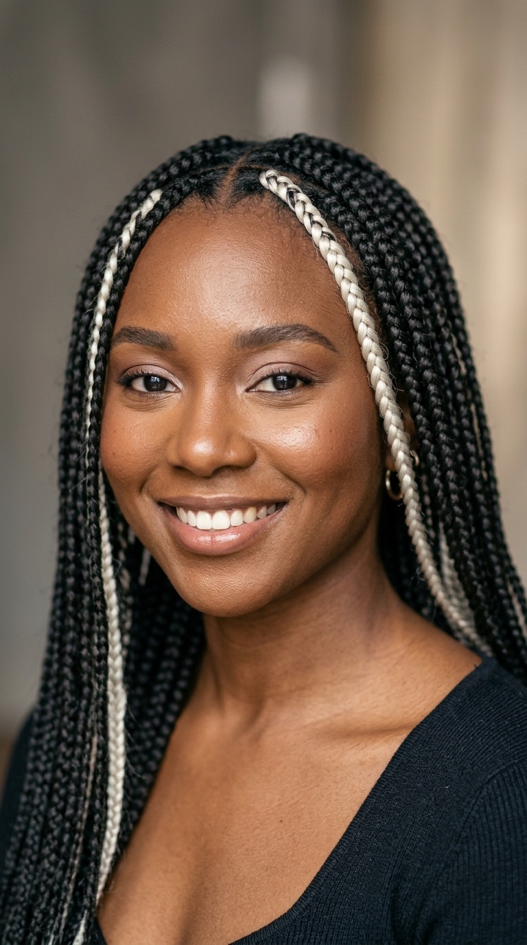 Skunk Stripe (Cruella) Box Braids