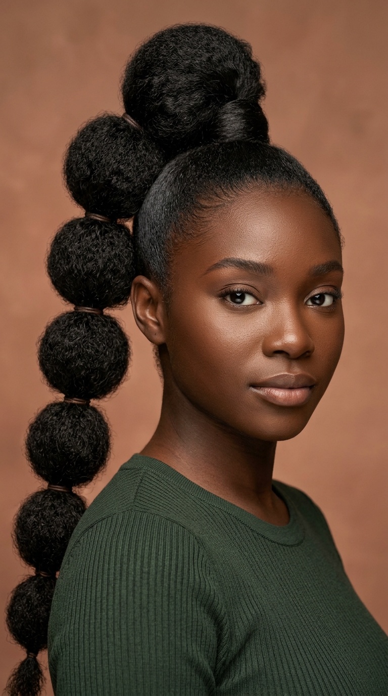 Sky-High Bubble Ponytail