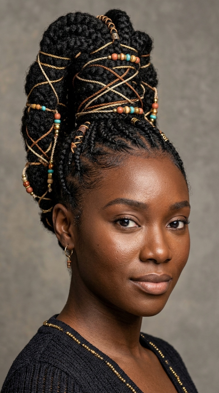 Sky-High Corded Tribal Ponytail