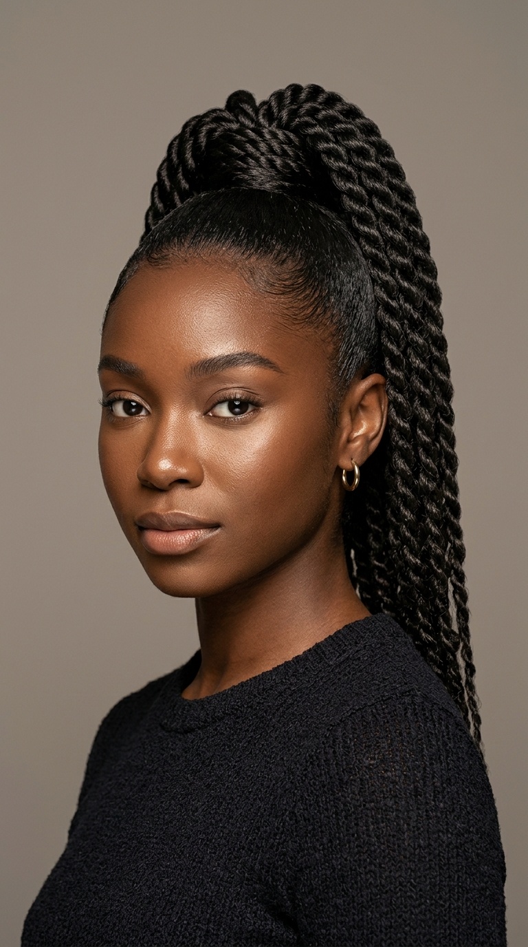 Sky-High Rope Twist Ponytail