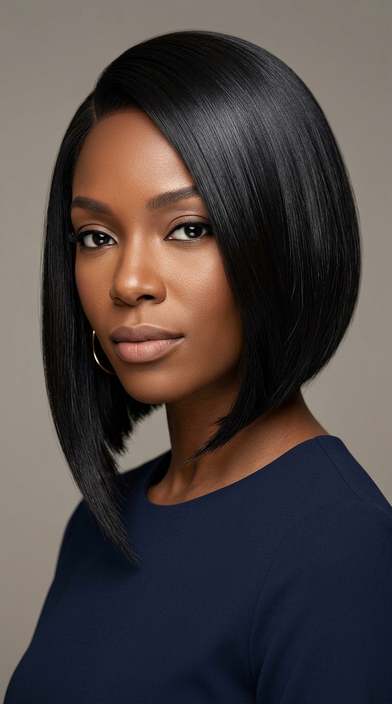 Sleek Asymmetrical Bob