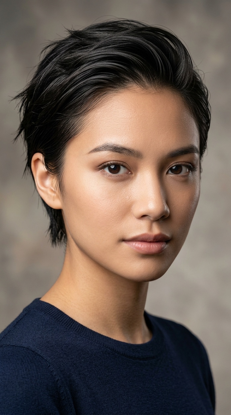 Sleek Back with Choppy Ends