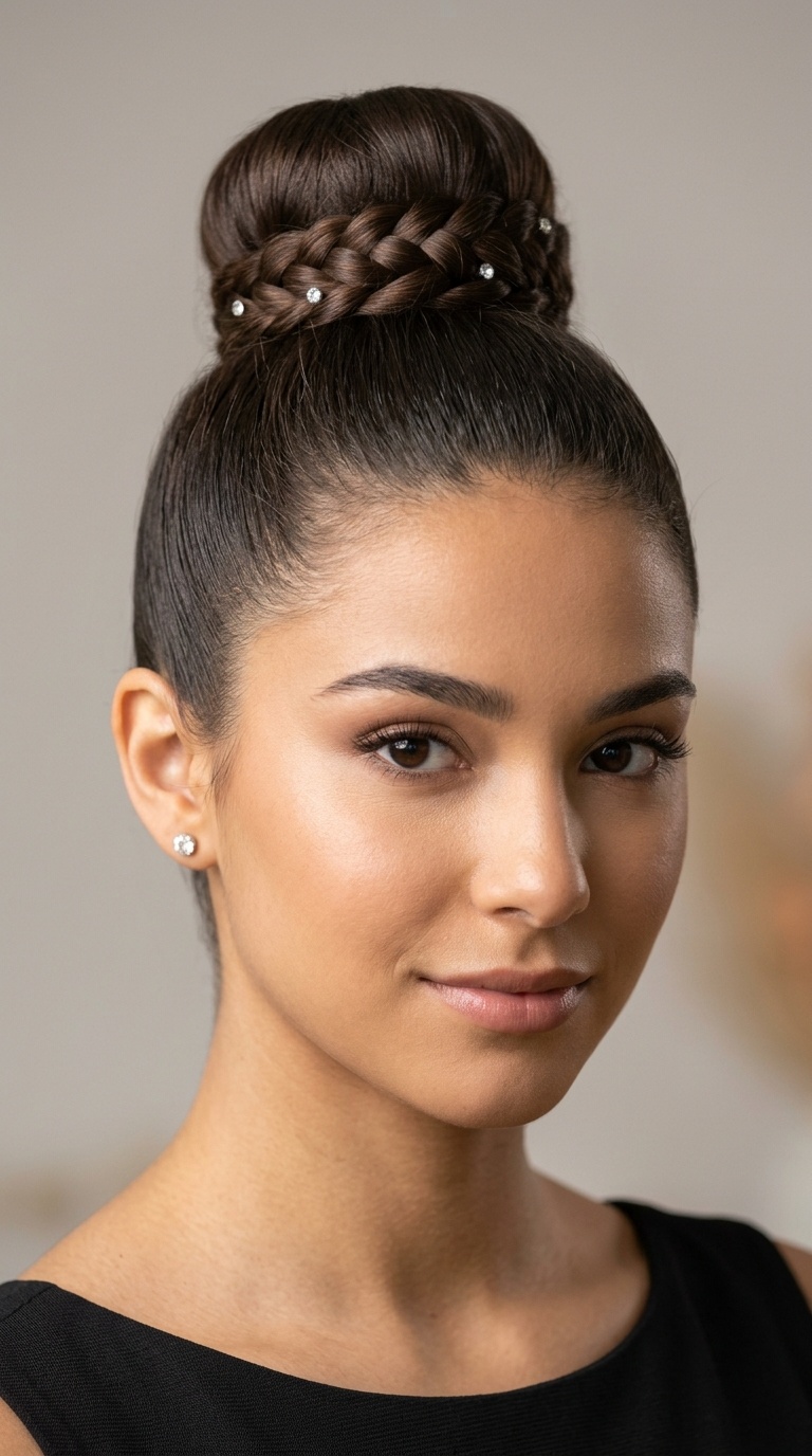 Sleek Ballerina Bun with a Hidden Braid