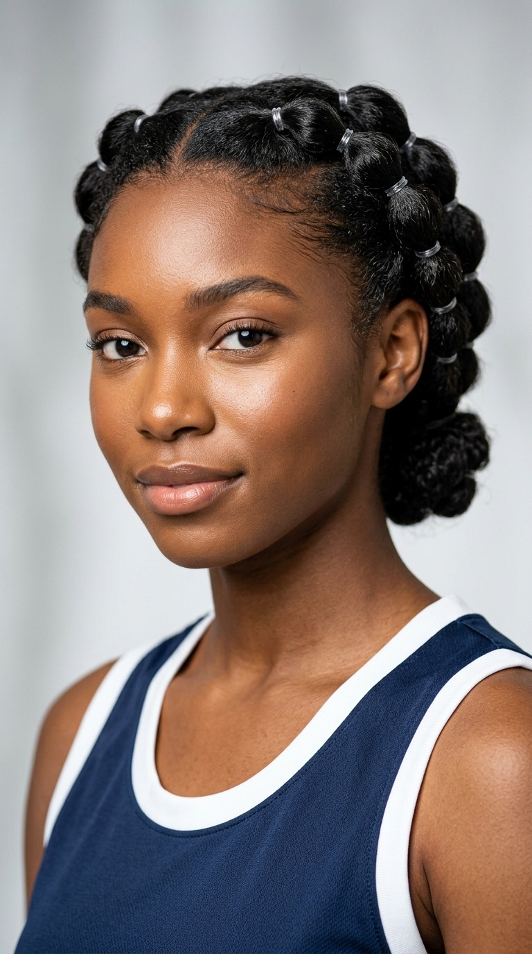 Sleek Bubble Braids