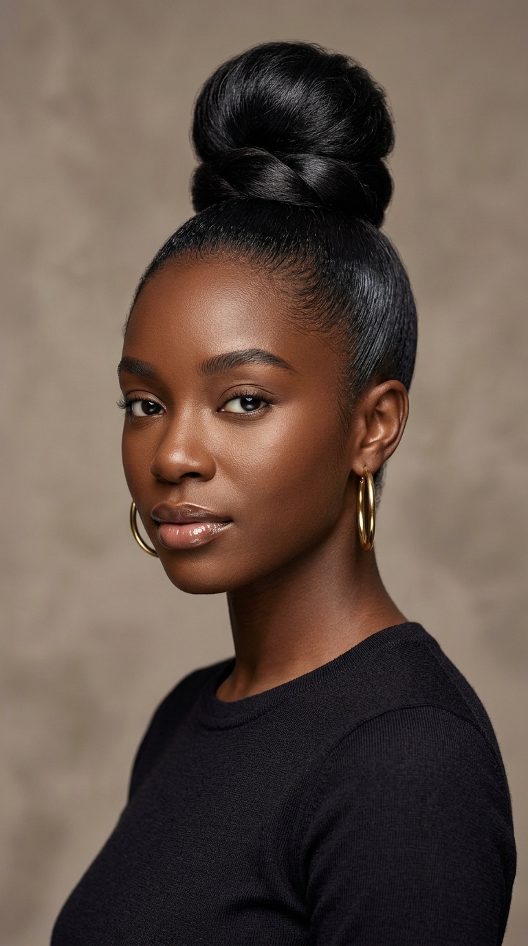 Sleek Bun with Wrapped Base