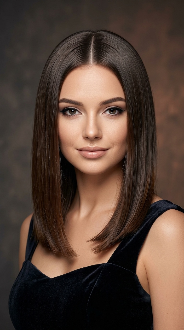 Sleek Center-Parted Lob