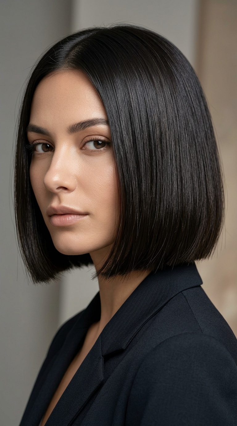 Sleek Chin-Length Bob
