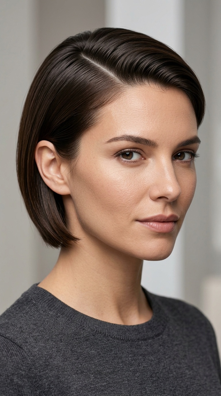 Sleek Deep Side Part
