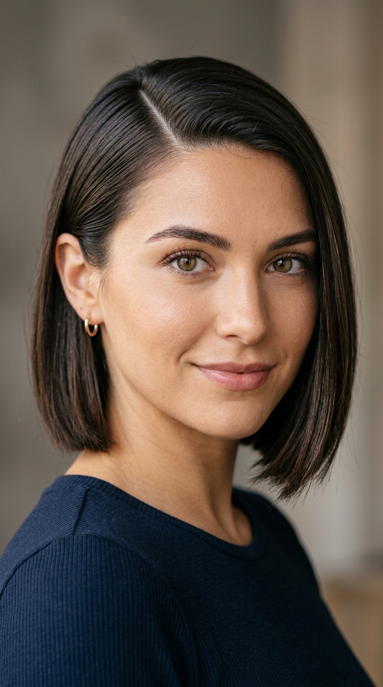 Sleek Deep Side Part