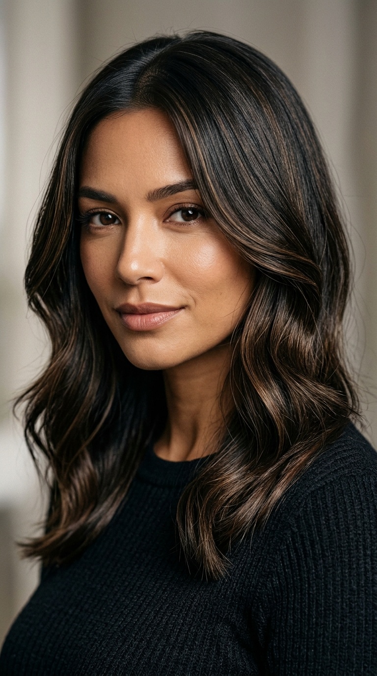 Sleek Face-Framing Tapered Waves