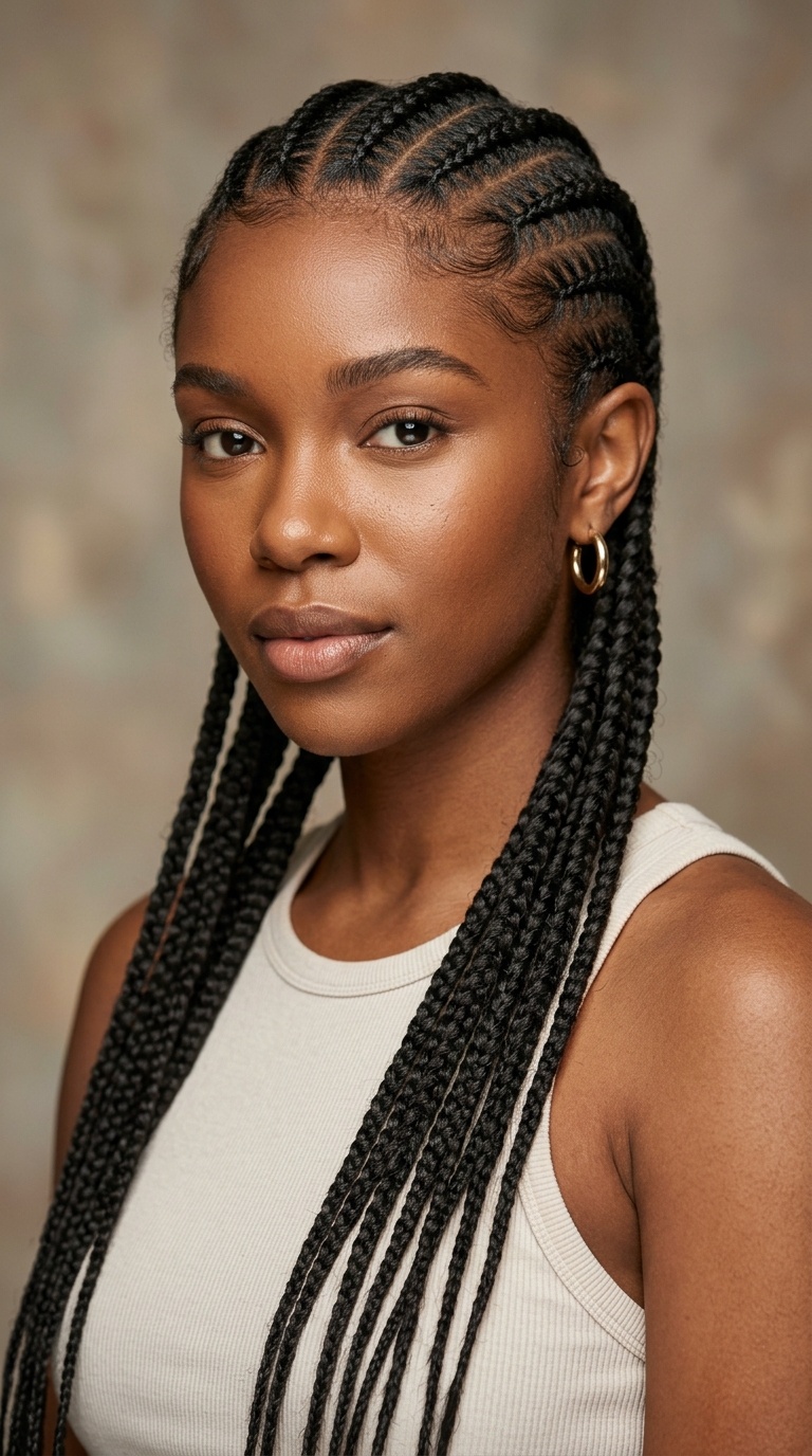 Sleek Feed-In Stitch Braids