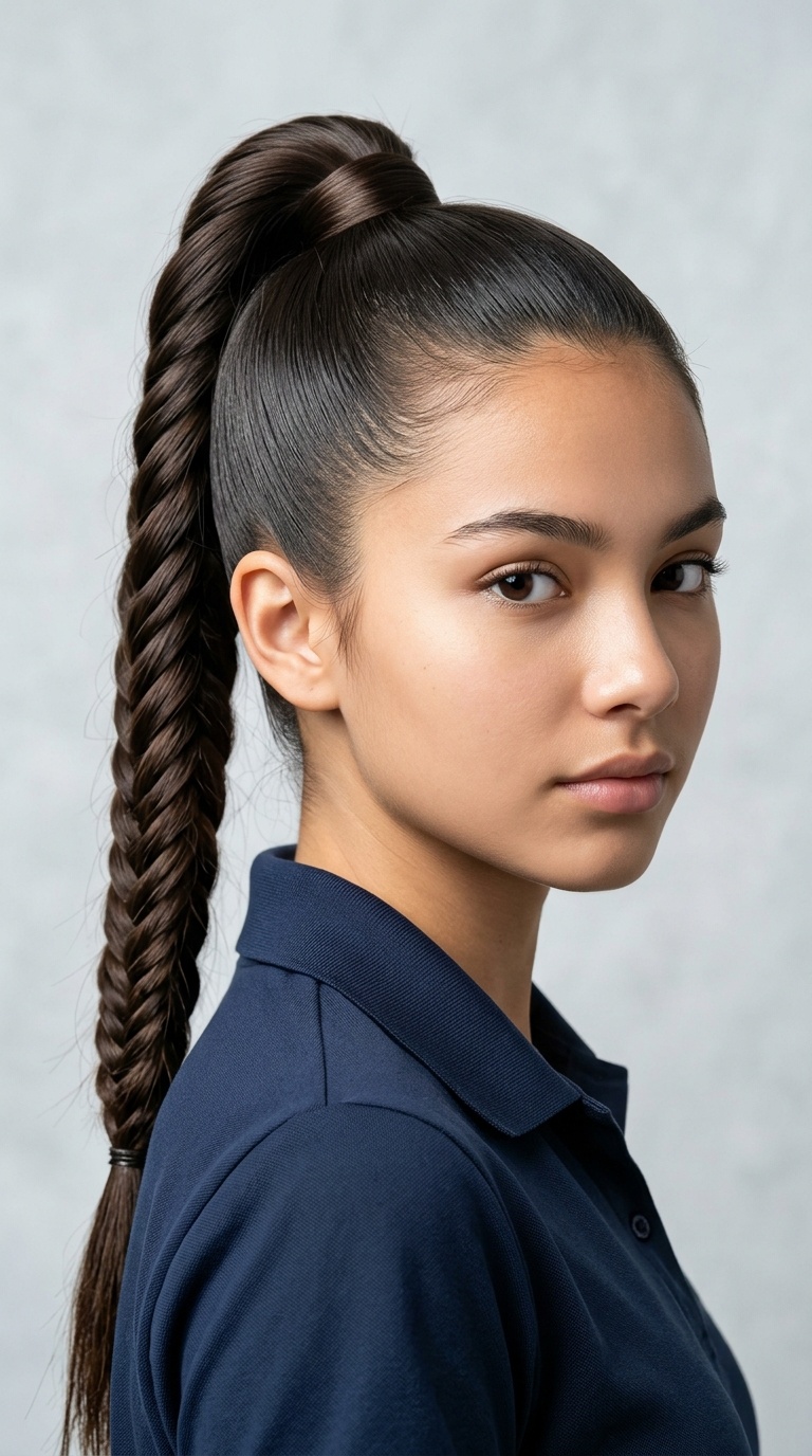 Sleek Fishtail Ponytail