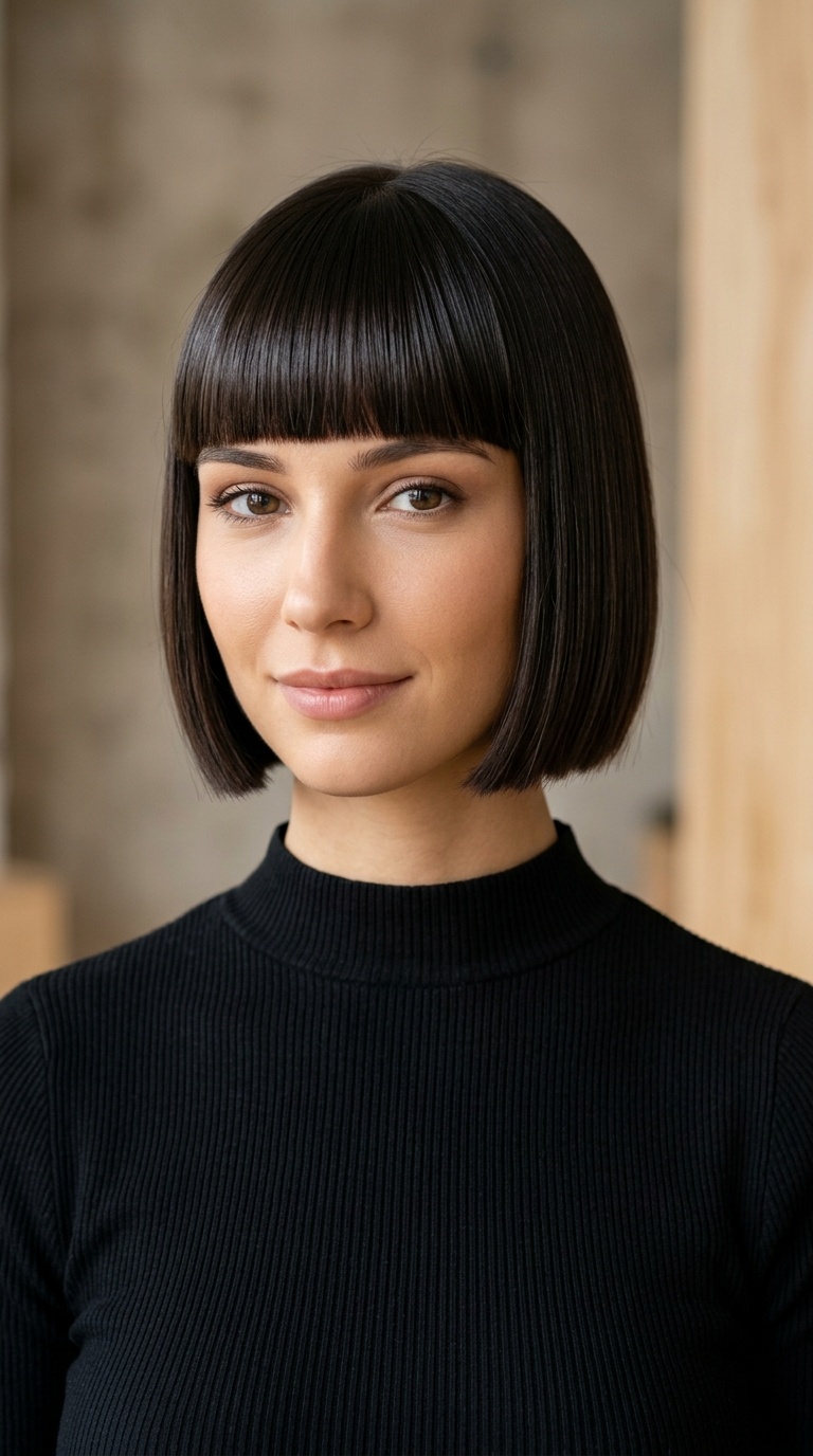Sleek Fringe with Blunt Ends