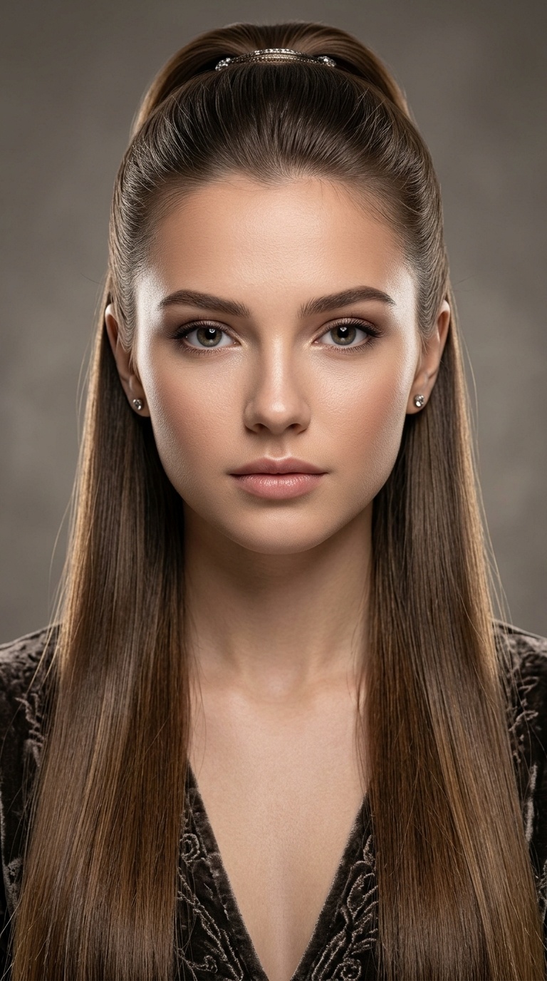 Sleek Half-Up Half-Down