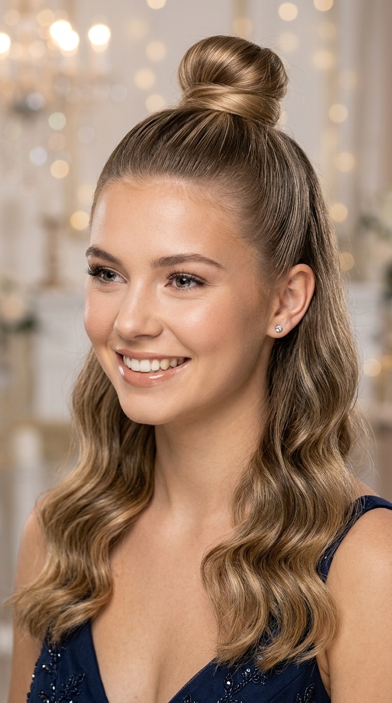Sleek Half-Up Top Knot