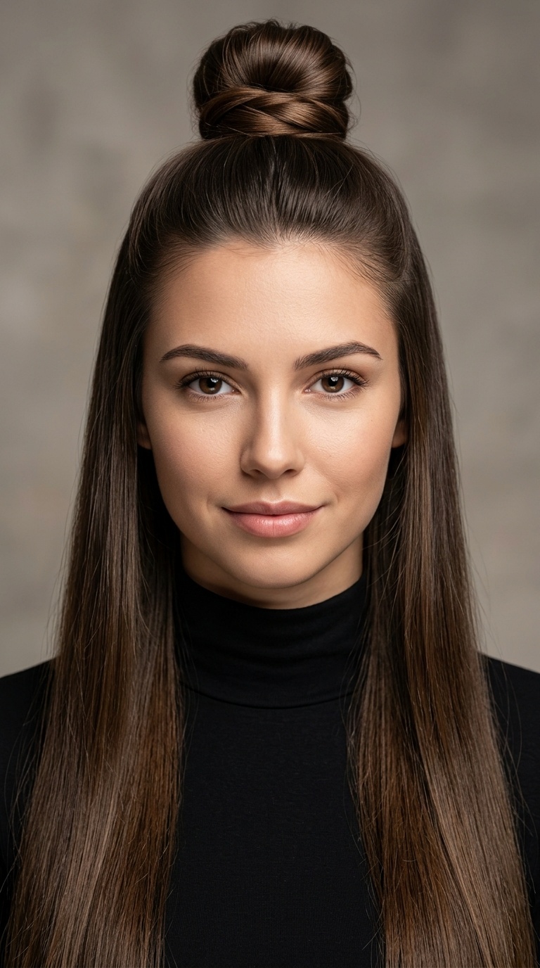 Sleek Half-Up Top Knot
