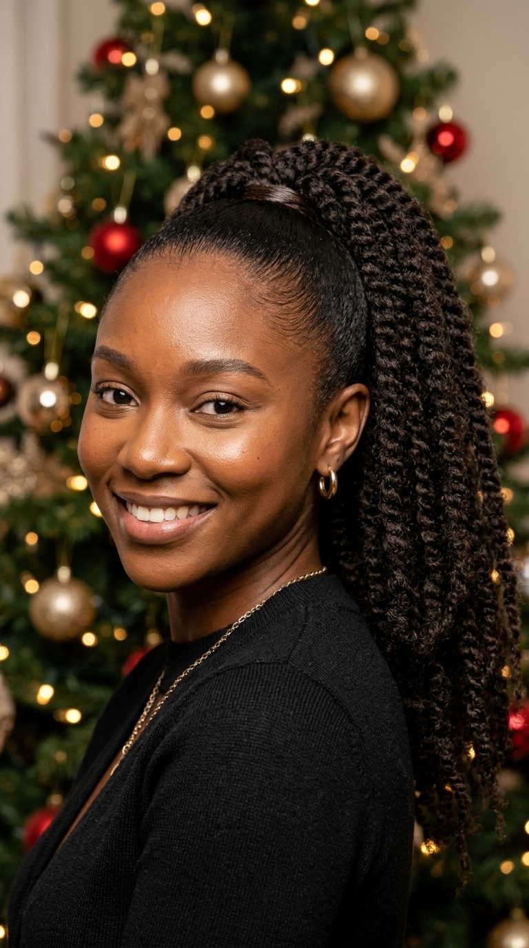 Sleek High Pony with Marley Hair