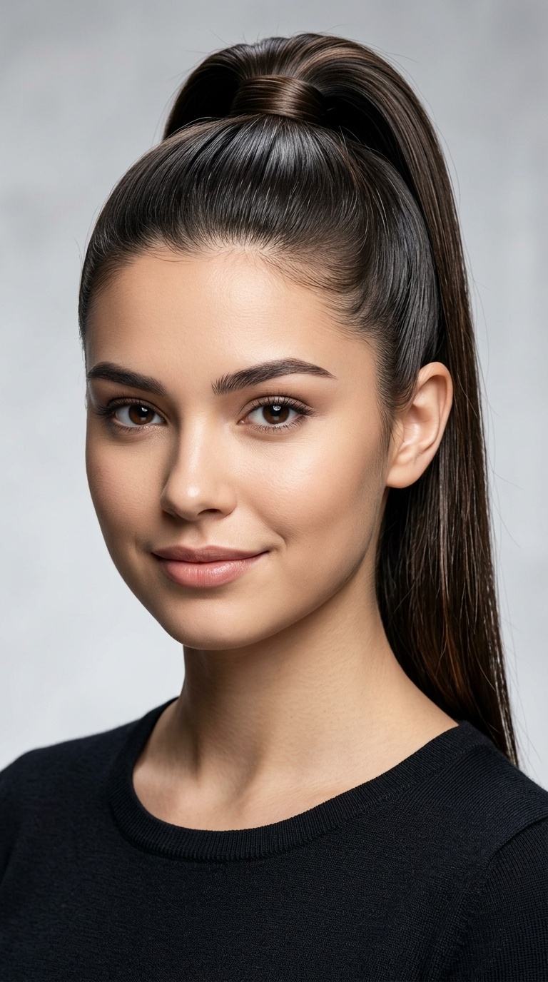 Sleek High Ponytail with Base Lift
