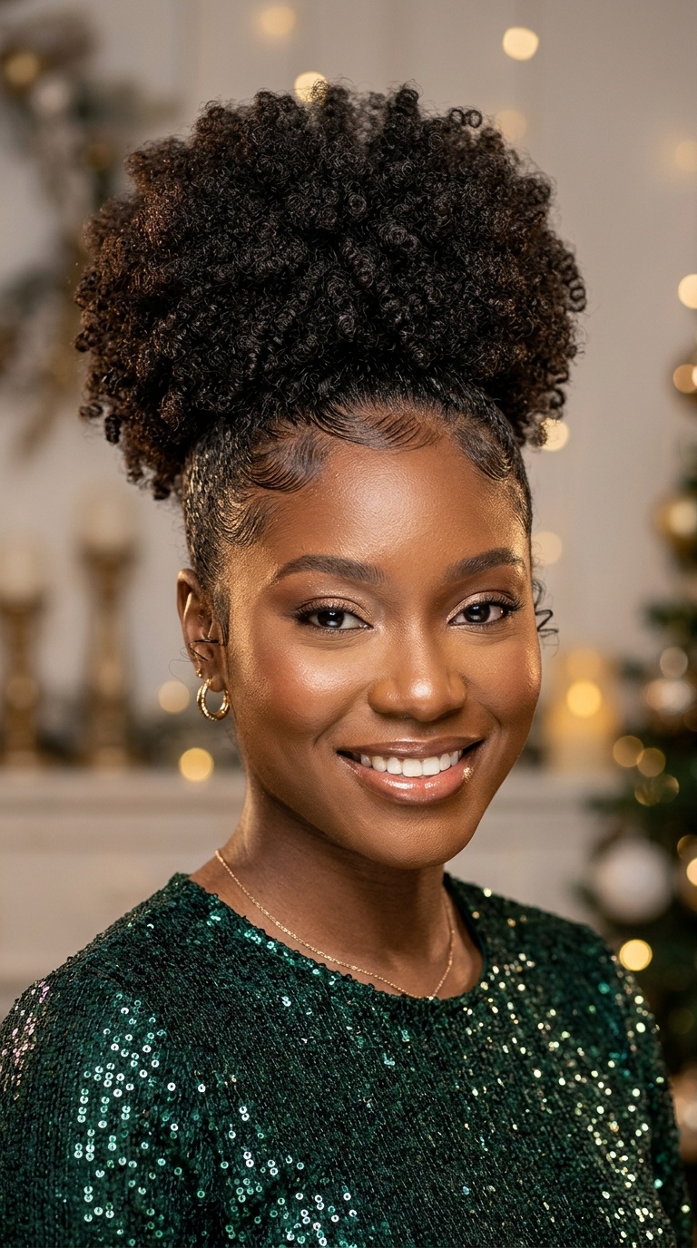Sleek High Puff with Layed Edges