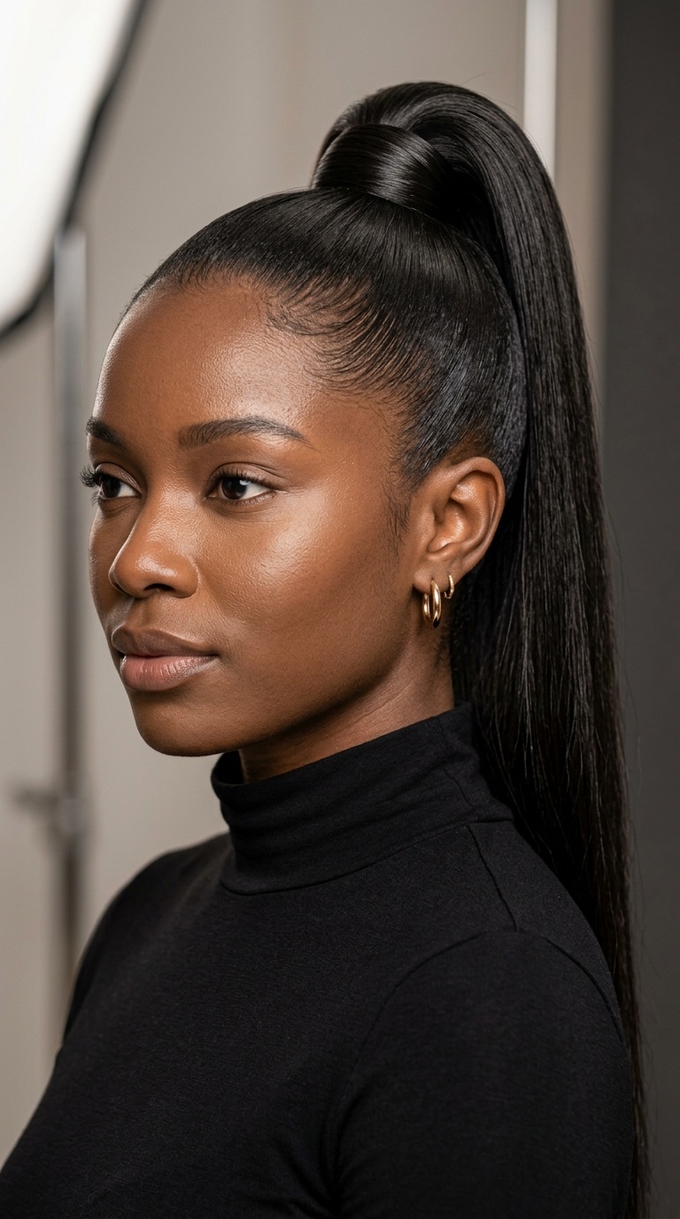 Sleek High Wrap-Around Ponytail