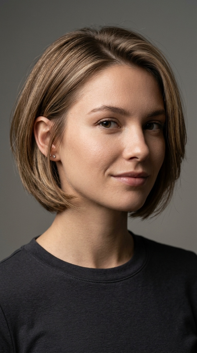 Sleek Layered Bob with Tucked Sides