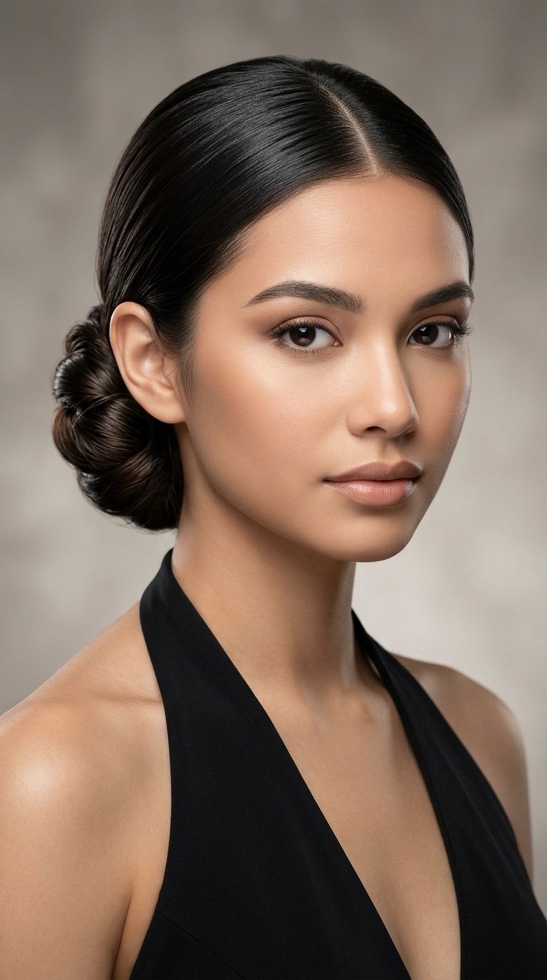 Sleek Low Bun (Center Parted)