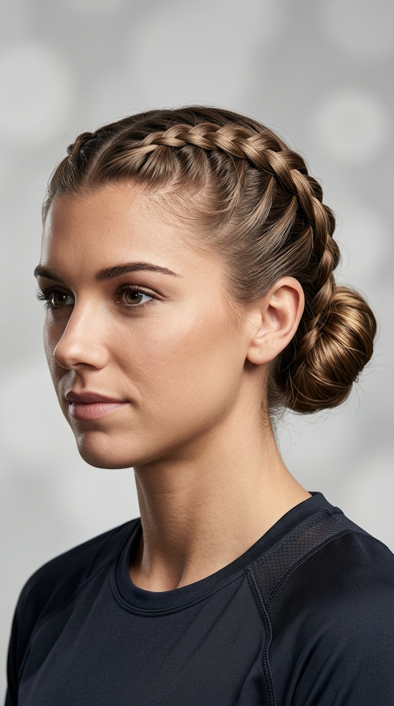 Sleek Low Bun with Dutch Accents