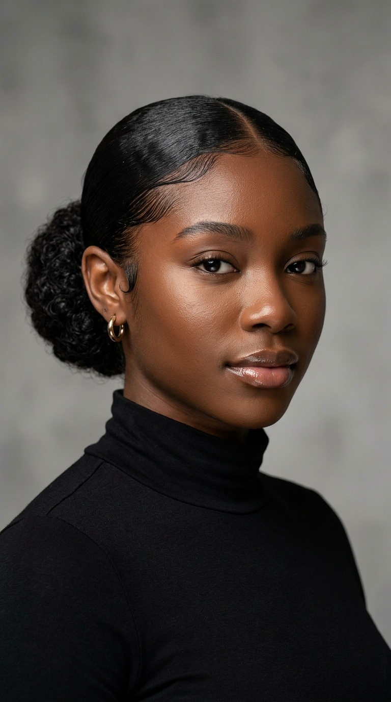 Sleek Low Bun with Laid Edges