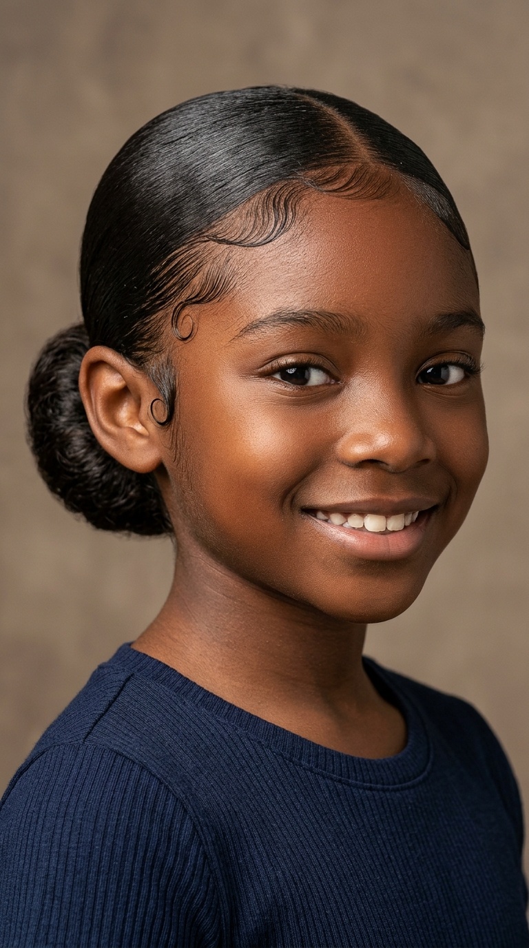 Sleek Low Bun with Laid Edges