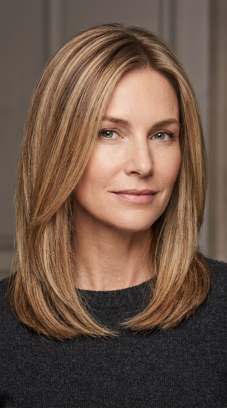 Sleek Mid-Length with Balayage