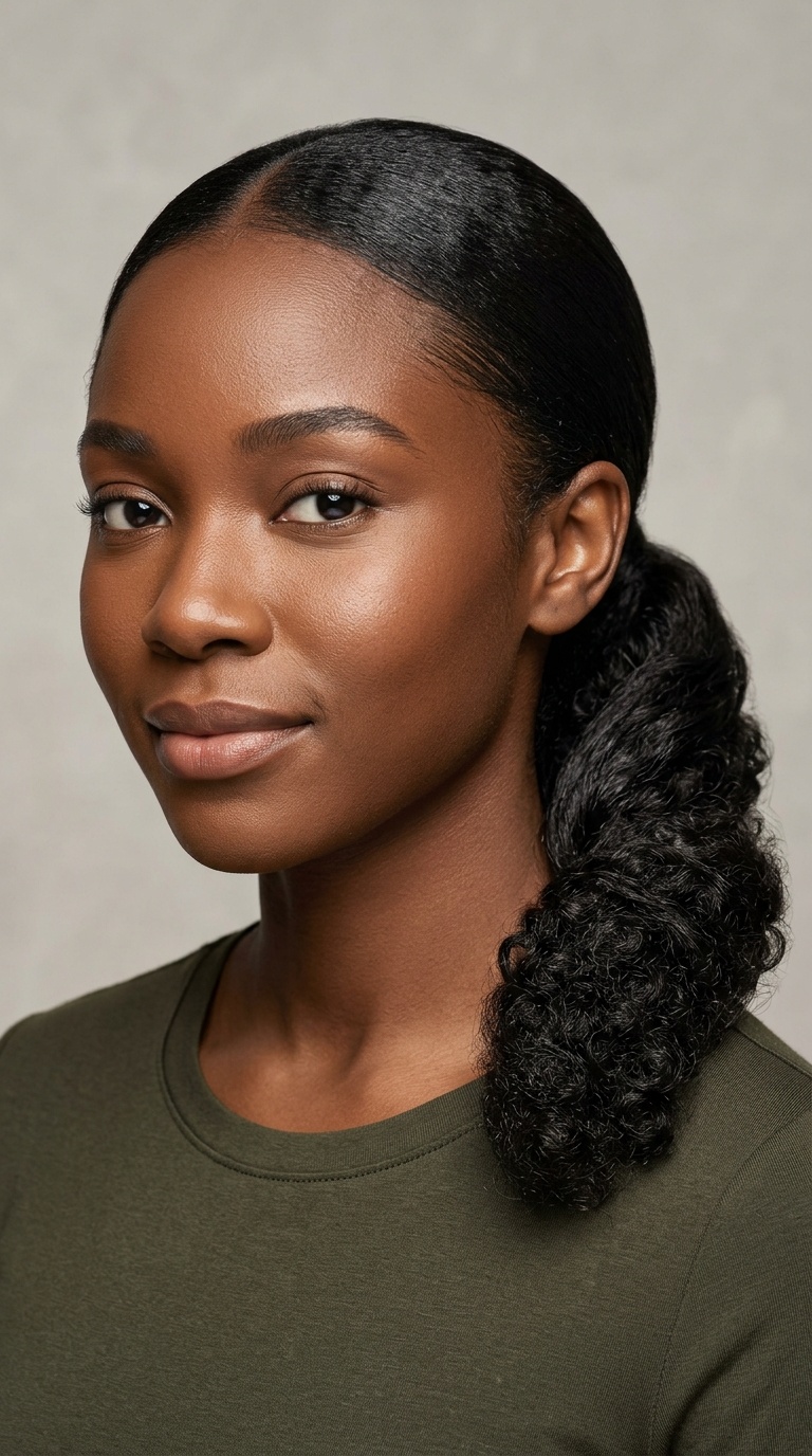 Sleek Mid-Level Side-Swept Ponytail