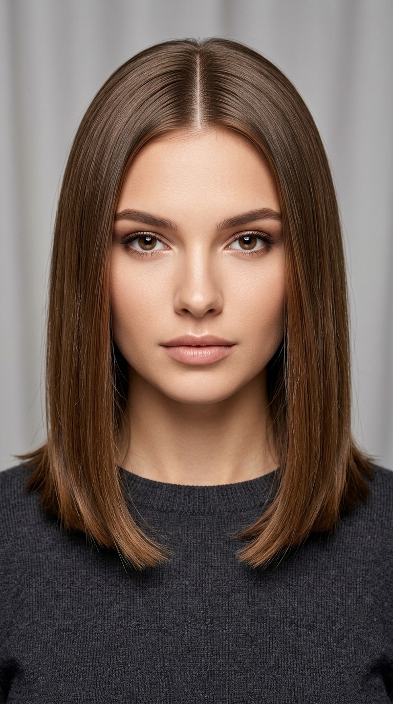 Sleek Middle Part