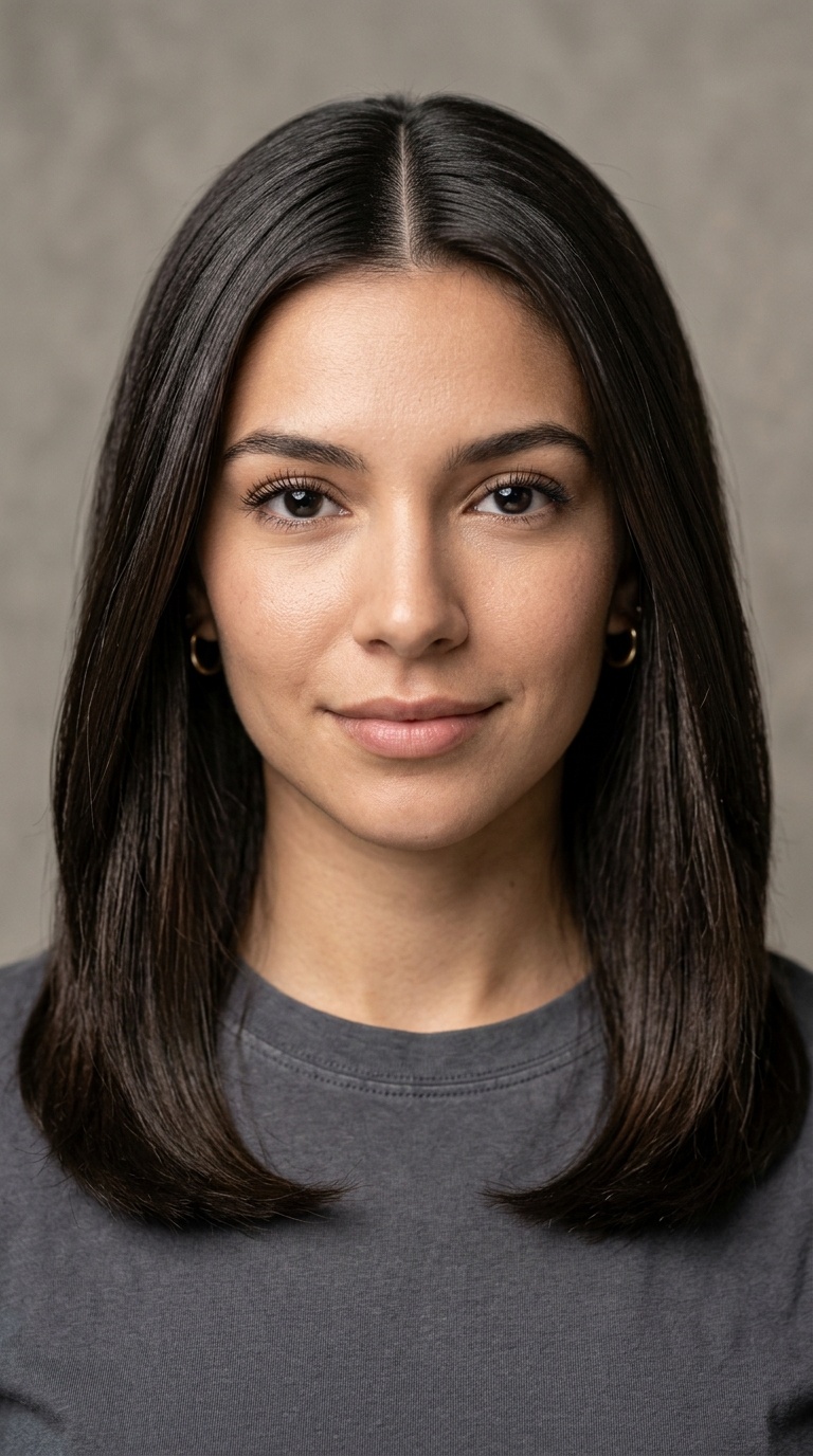 Sleek Middle Part