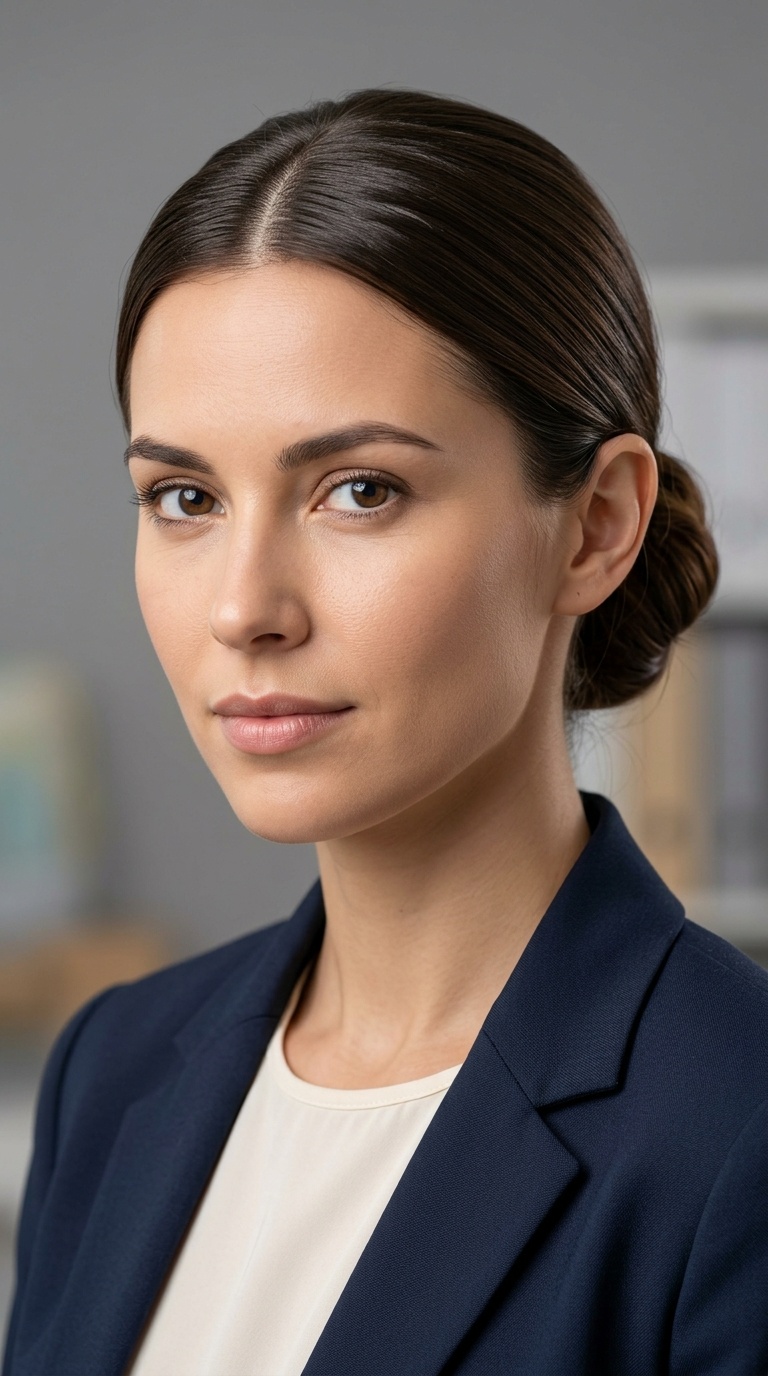 Sleek Middle-Part Bun