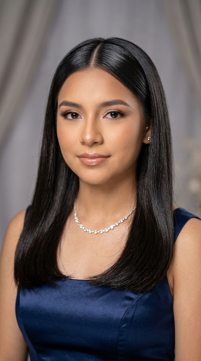 Sleek Middle-Part Down-Do