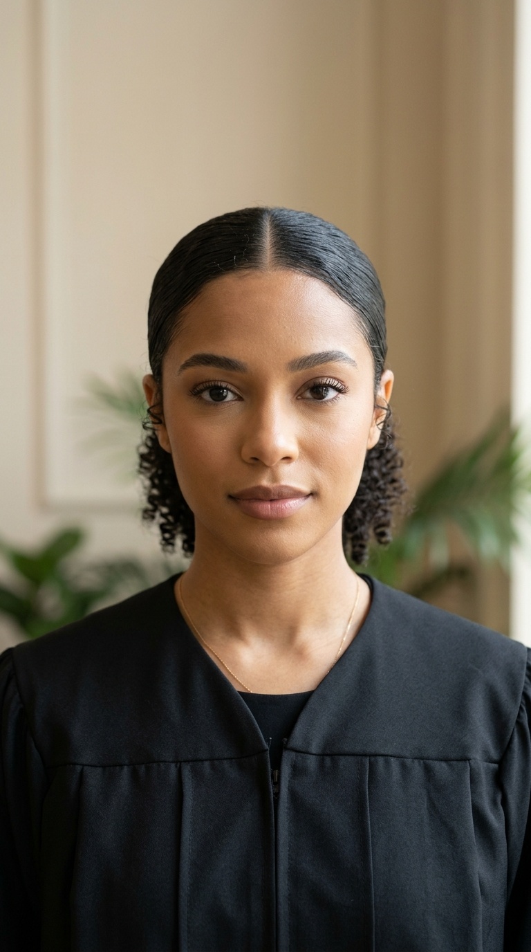 Sleek Middle Part Tucked