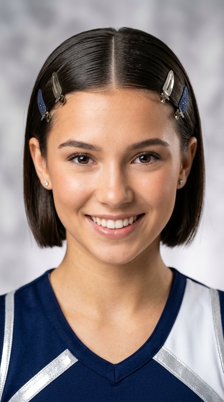 Sleek Middle Part with Clips