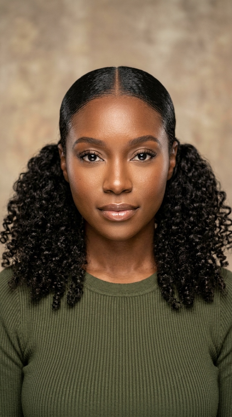 Sleek Pigtails with Curly Ends