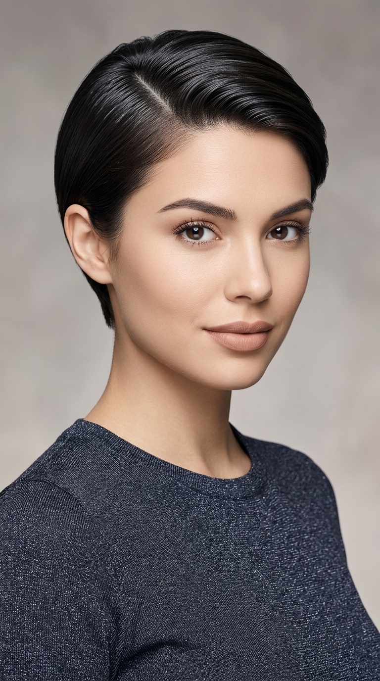 Sleek Pixie with Side Part