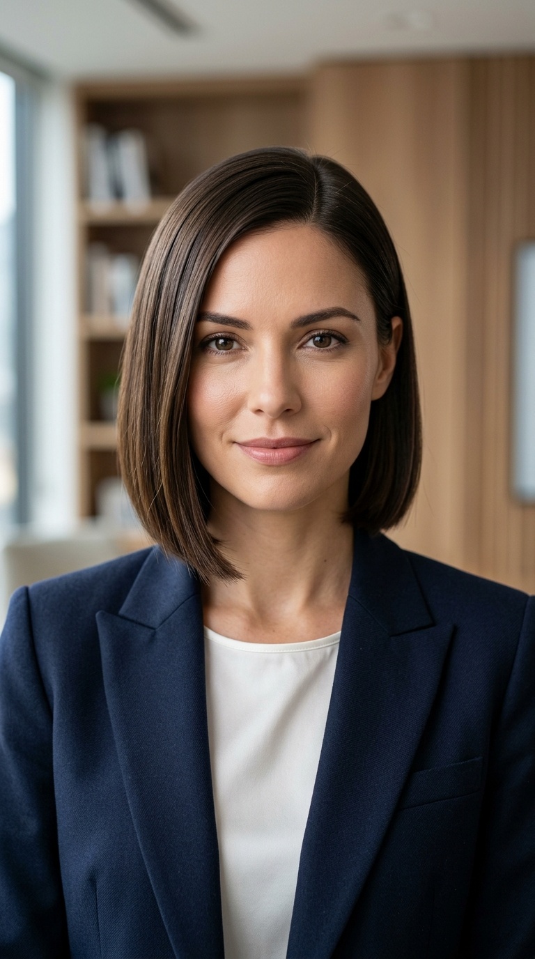 Sleek Side Part Bob