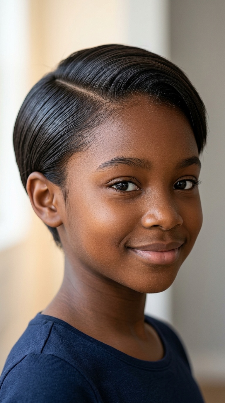 Sleek Side-Part Pixie