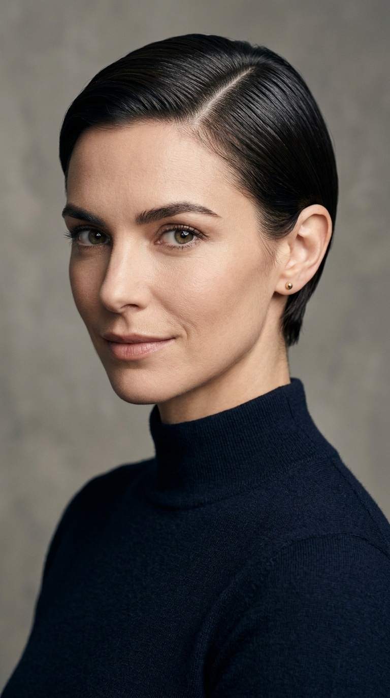 Sleek Side Part with Deep Tuck