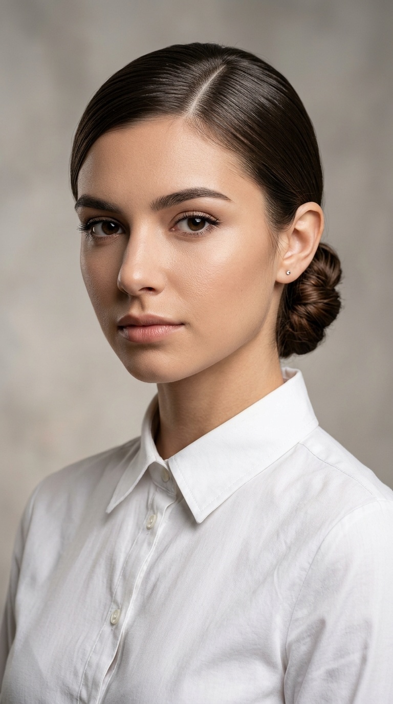 Sleek Side Part with Low Knot