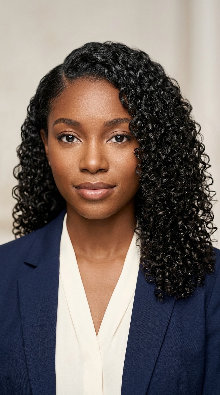 Sleek Side-Parted Curls