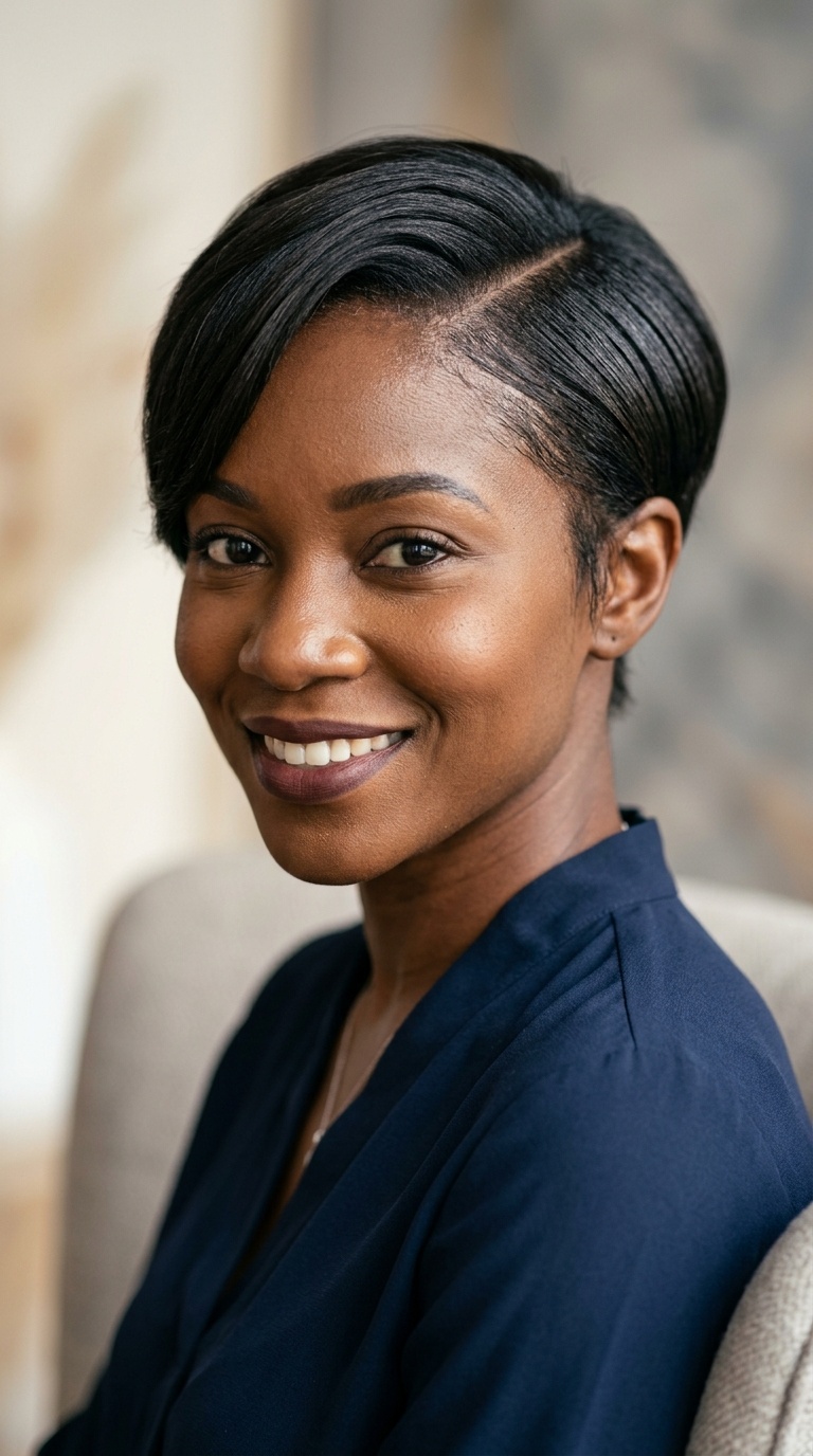 Sleek Side-Parted Pixie