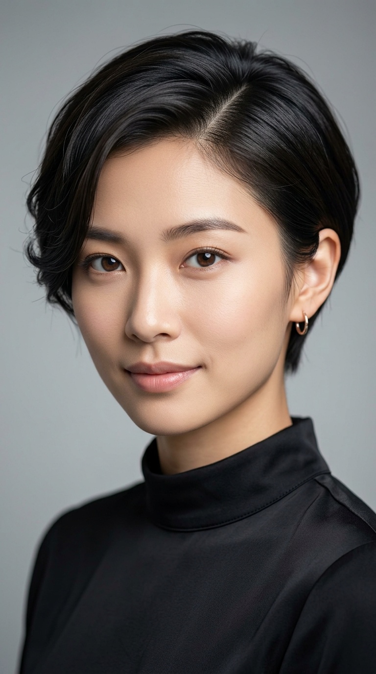 Sleek Side-Parted Pixie
