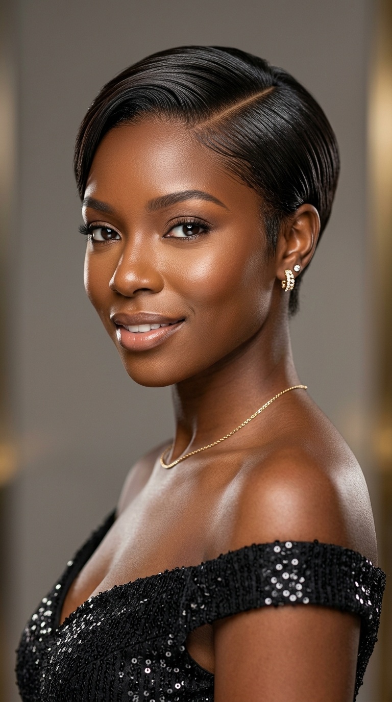 Sleek Side-Parted Pixie