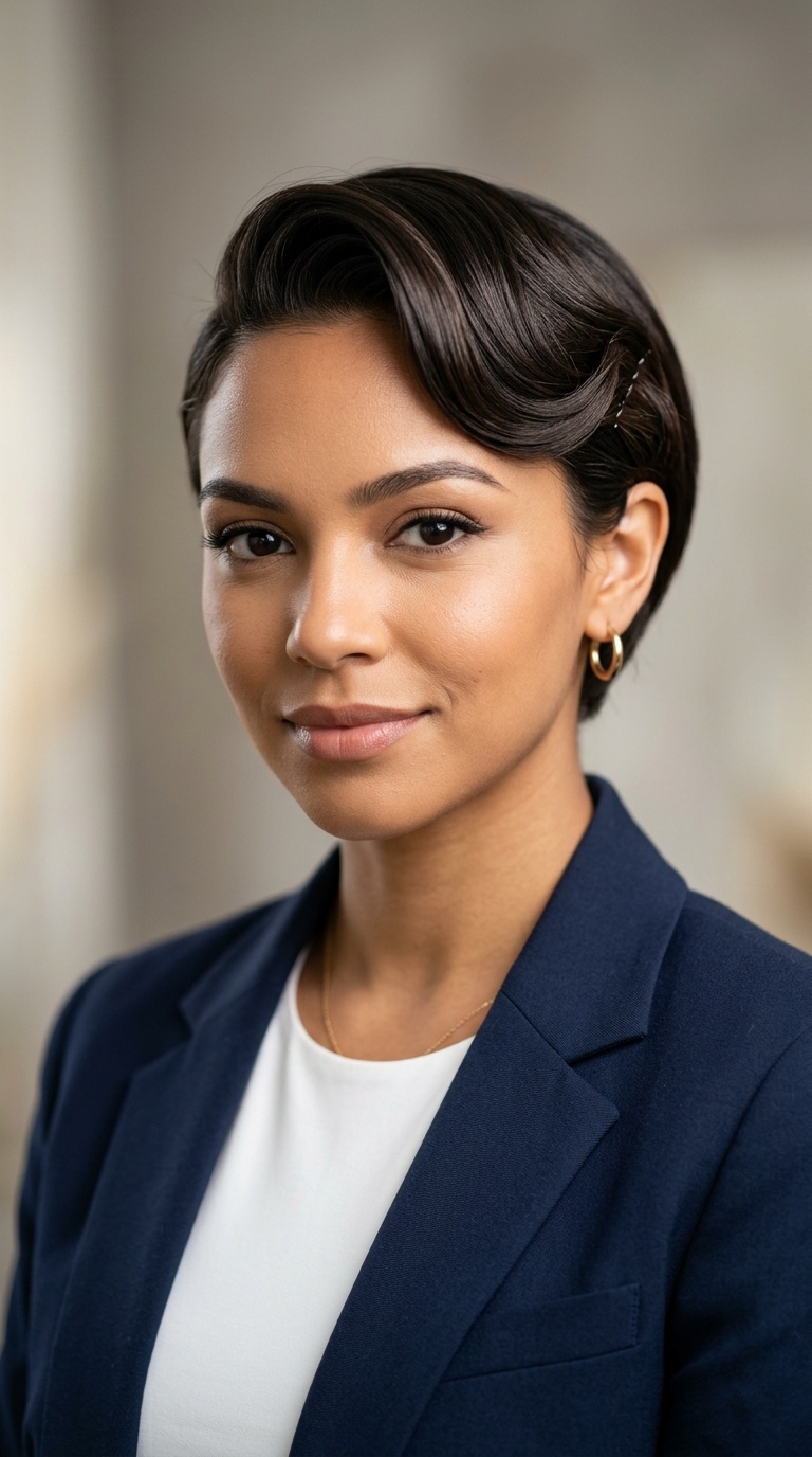 Sleek Side-Swept Pin-Up