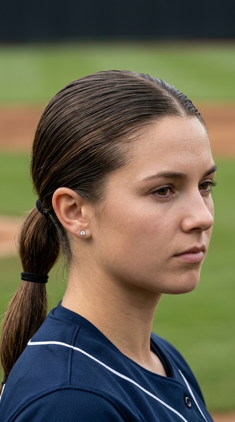 Sleek Slicked-Back Low Ponytail